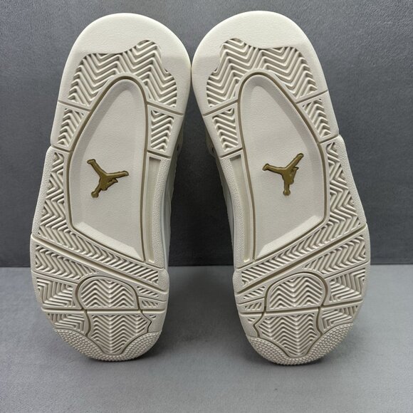 Womens Size 8 Nike Air Jordan 4 Retro Shoes Sail / Metallic Gold AQ9129-170 NEW - Picture 7 of 9